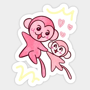 Father and baby monkey! Sticker